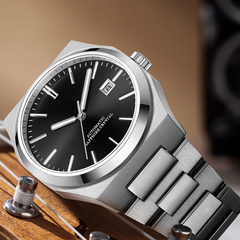 Source Factory(MOQ: 50 PCS)—Fashion Mechanical Wristwatch, Waterproof, Automatic Movement, Leather Design, Mechanical Watch for Men