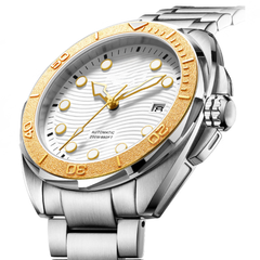 Source Factory(MOQ: 50 PCS)—Mechanical Mens Watches Fashion Automatic Male Clock Blue Stainless Steel Waterproof Business Skeleton Watch