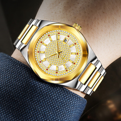 Source Factory(MOQ: 50 PCS)—Women Watch Stainless Steel Waterproof Diamond Small Face Quartz Analog Ladies Watches Fashion Gold Dial Men Women Wrist Watch
