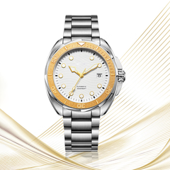 Source Factory(MOQ: 50 PCS)—Mechanical Mens Watches Fashion Automatic Male Clock Blue Stainless Steel Waterproof Business Skeleton Watch