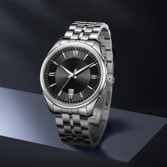 Source Factory(MOQ: 50 PCS)— Watch Men's Automatic Mechanical Watch Fashion Business Wristwatch Water-Resistant Date Display Luminous Dial Stainless Steel Bracelet Gift for Men