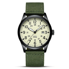 Source Factory(MOQ: 50 PCS)—Mens Watches Unisex Military Sport Nylon Strap Stylish Luminous Fashion Analog Quartz Watch for Men Waterproof Army Tactical Casual Wristwatch