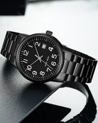 Source Factory(MOQ: 50 PCS)—Watches for Men Analog Quartz Waterproof Watch with Numeral Dial Easy to Read - Black Dress Mens Wrist Watch Stainless Steel Gifts for Husband Father at Birthday Anniversary