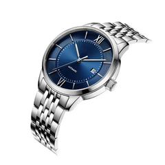Source Factory(MOQ: 50 PCS)—Mechanical Roman Numeral Mesh Strap Watch, Hand Winding Mechanical Mesh Luminous Waterproof Watch for Men
