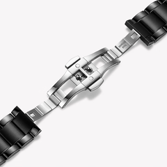 Source Factory(MOQ: 50 PCS)— Fashion Business Men's Diver Stainless Steel Strap Automatic Mechanical Watch with Pointer Dial Waterproof for Men