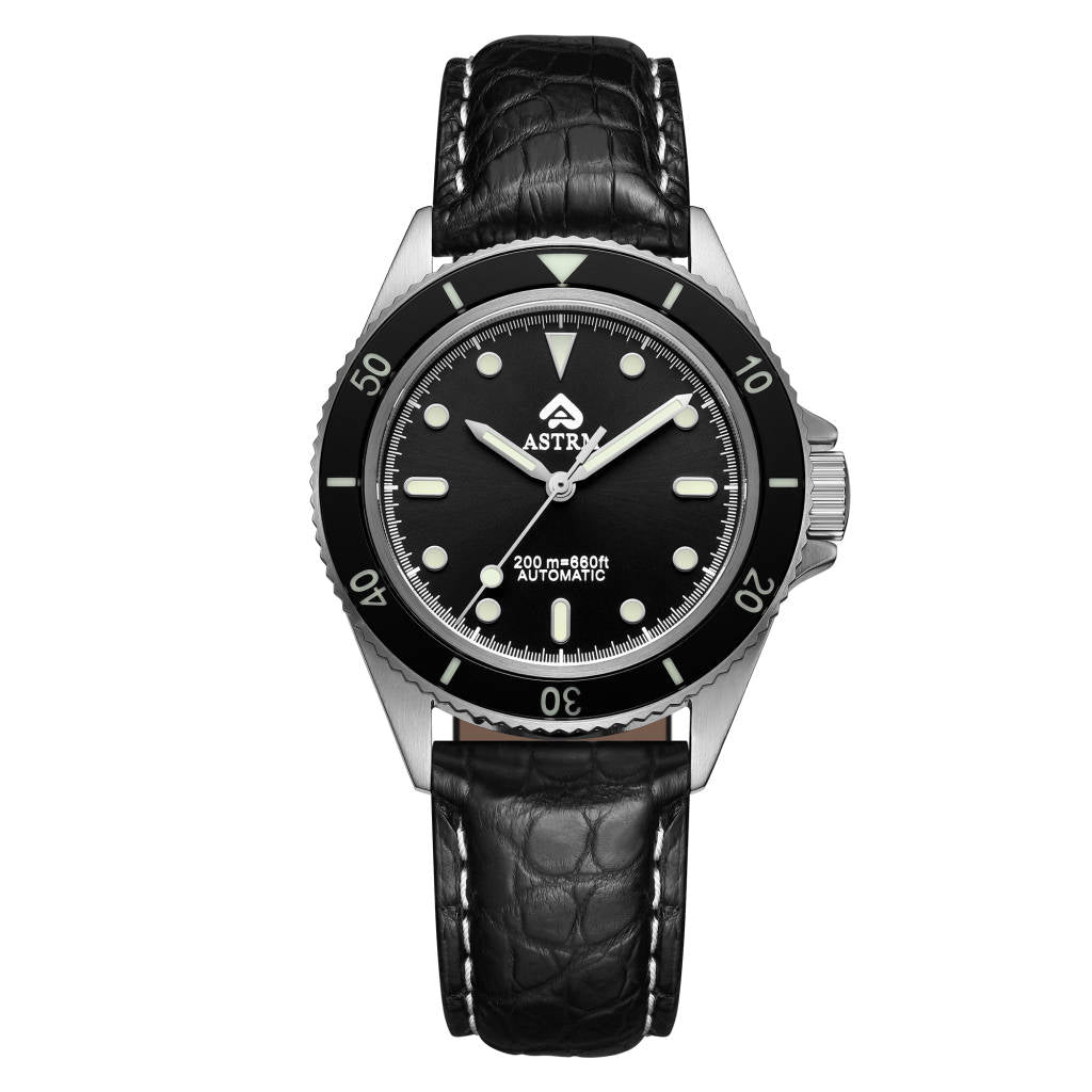 Best-Selling（MOQ: 50 PCS）—Waterproof Wrist Sports Women Couple Men Luxury Mechanical Watch | Stainless Steel Bezel | Screw Crown | Super Japanese Luminous | Crocodile Leather Strap | Silicone Strap | Sapphire Crystal | 316L Stainless Steel Buckle