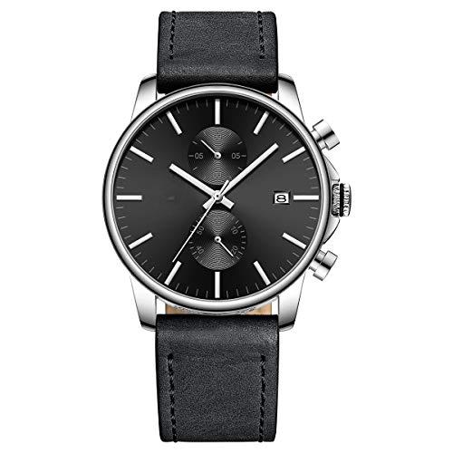 Source Factory（MOQ: 50 PCS）—Mens Watch Fashion Sleek Minimalist Quartz Analog Mesh Stainless Steel Waterproof Chronograph Watches for Men with Auto Date
