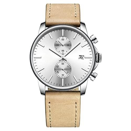 Source Factory（MOQ: 50 PCS）—Mens Watch Fashion Sleek Minimalist Quartz Analog Mesh Stainless Steel Waterproof Chronograph Watches for Men with Auto Date