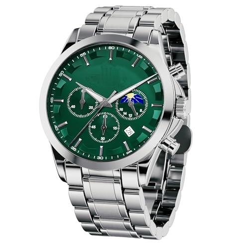 Source Factory（MOQ: 50 PCS）—Mens Watches Analog Quartz Chronograph Waterproof Wrist Watches for Men Fashion Business Work Casual Sport Designer Dress Watch with Calendar Elegant Gifts for Men