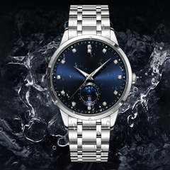 Source Factory（MOQ: 50 PCS）—Hot Selling New Design Mechanical Watch Luxurious Automatic Chronograph with Diamond Stainless Steel Strap Hollowed Trend Watch