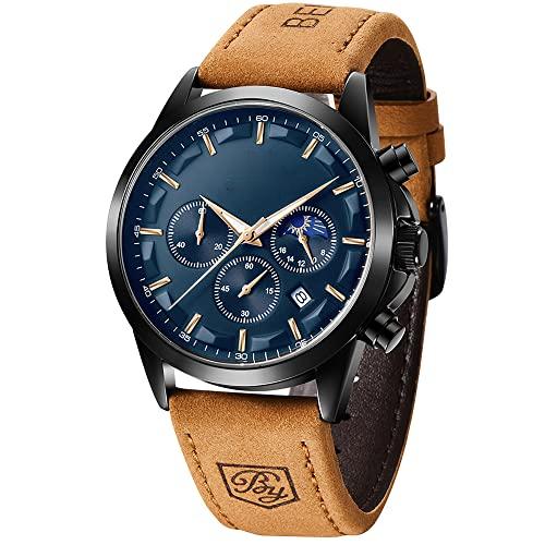 Source Factory（MOQ: 50 PCS）—Mens Watches Analog Quartz Chronograph Waterproof Wrist Watches for Men Fashion Business Work Casual Sport Designer Dress Watch with Calendar Elegant Gifts for Men