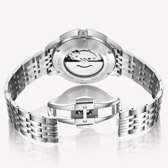 Source Factory（MOQ: 50 PCS）—Mechanical Roman Numeral Mesh Strap Watch, Hand Winding Mechanical Mesh Luminous Waterproof Watch for Men
