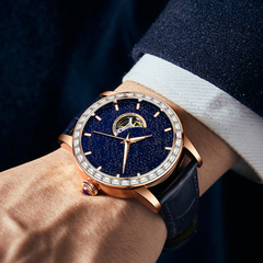 Source Factory（MOQ: 50 PCS）— Leather Strap Mechanical Watch Automatic 38mm Case Minimalist Style