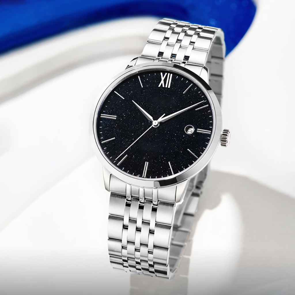 Source Factory（MOQ: 50 PCS）—  Men’s Automatic Skeleton Watch Mechanical Movement Silver Case Classic Executive Dress Watch