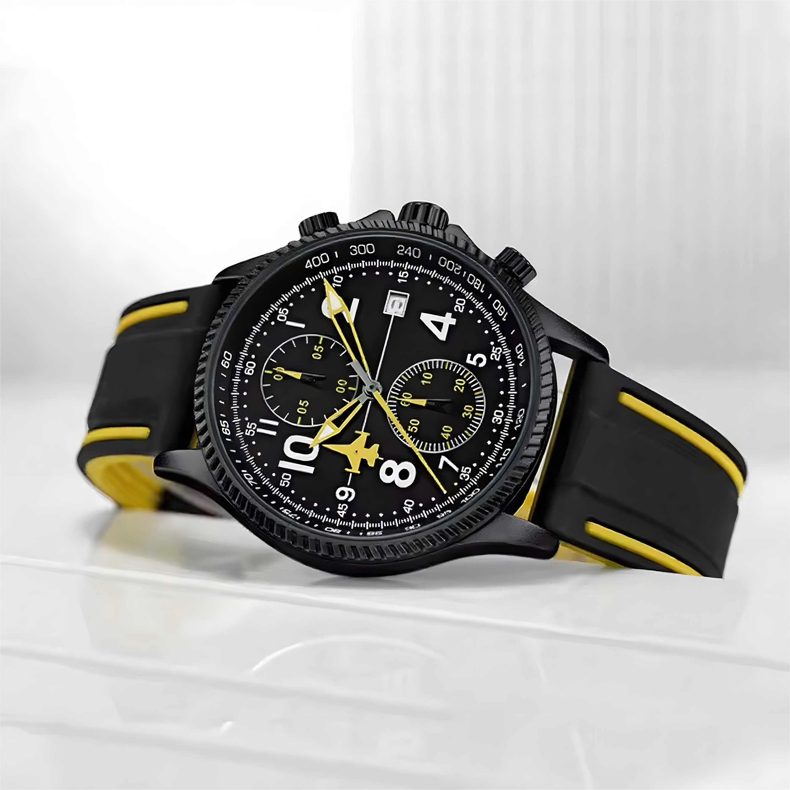 Source Factory（MOQ: 50 PCS）—Creative Design Airplane Chronograph Men's Watches Original Geneva Calender Man Quartz Wristwatches Top Sports Clock