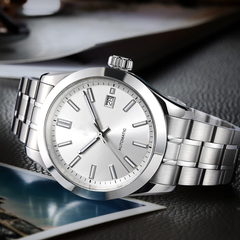Source Factory（MOQ: 50 PCS）—Luxurious Men's Mechanical Watch Business Watch with Automatic Genuine Leather Strap Watch