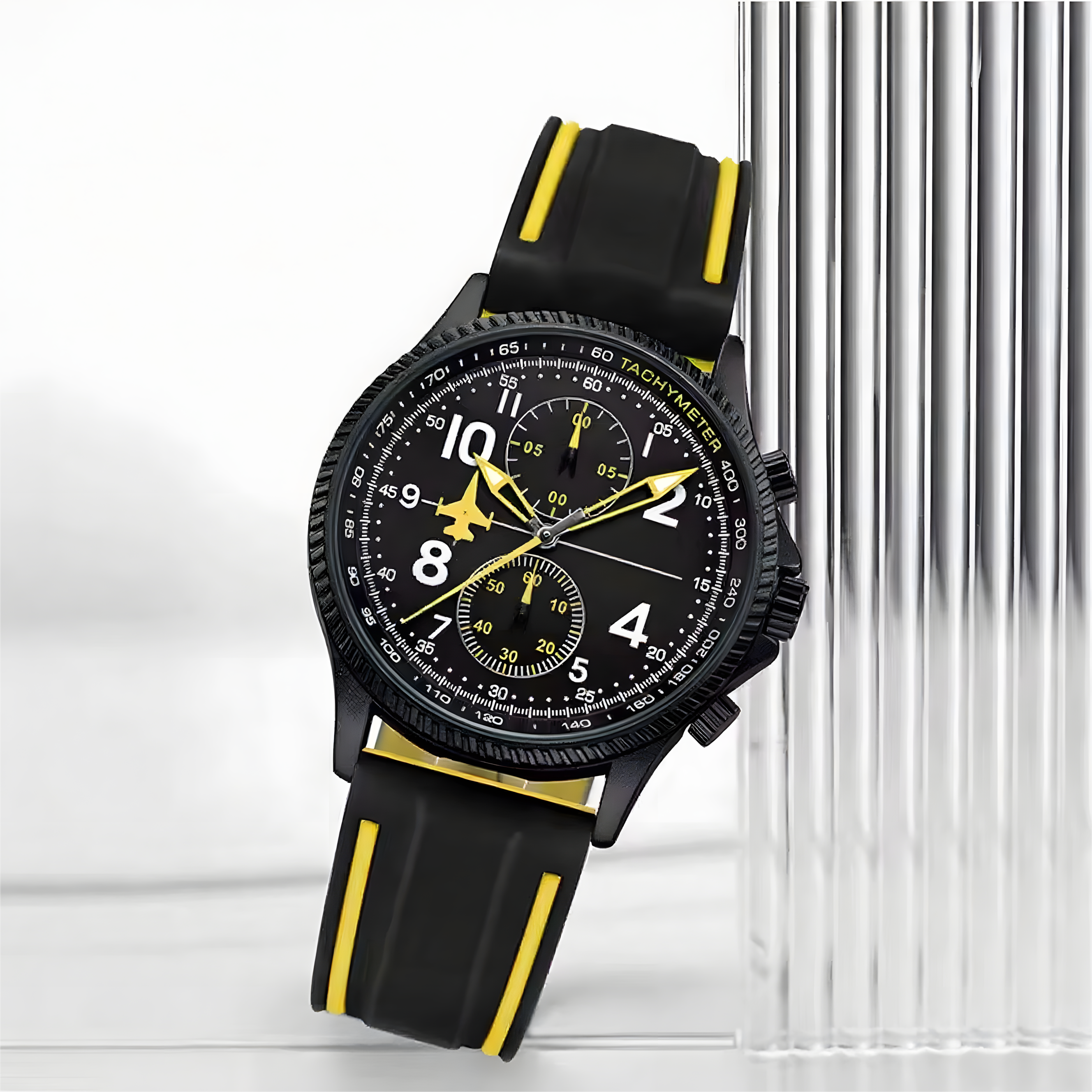 Source Factory（MOQ: 50 PCS）—Creative Design Airplane Chronograph Men's Watches Original Geneva Calender Man Quartz Wristwatches Top Sports Clock