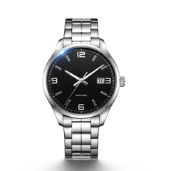 Source Factory（MOQ: 50 PCS）—Luxury Men's Full-Automatic Mechanical Watch Multi-Function 46mm Stainless Steel Case 22mm Cow Leather Band Pointer Display