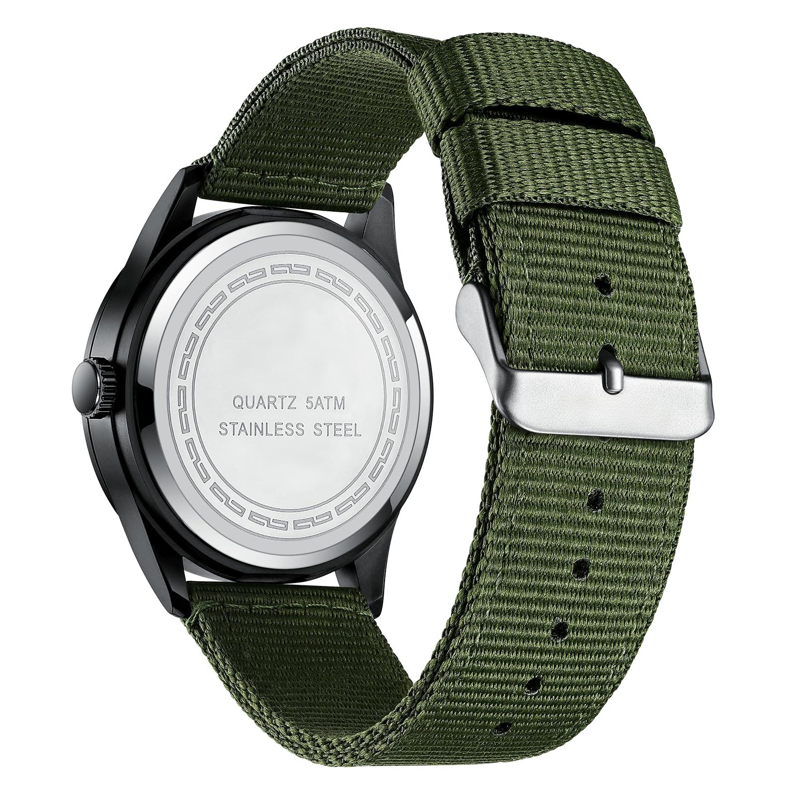 Source Factory（MOQ: 50 PCS）—Mens Watches Unisex Military Sport Nylon Strap Stylish Luminous Fashion Analog Quartz Watch for Men Waterproof Army Tactical Casual Wristwatch