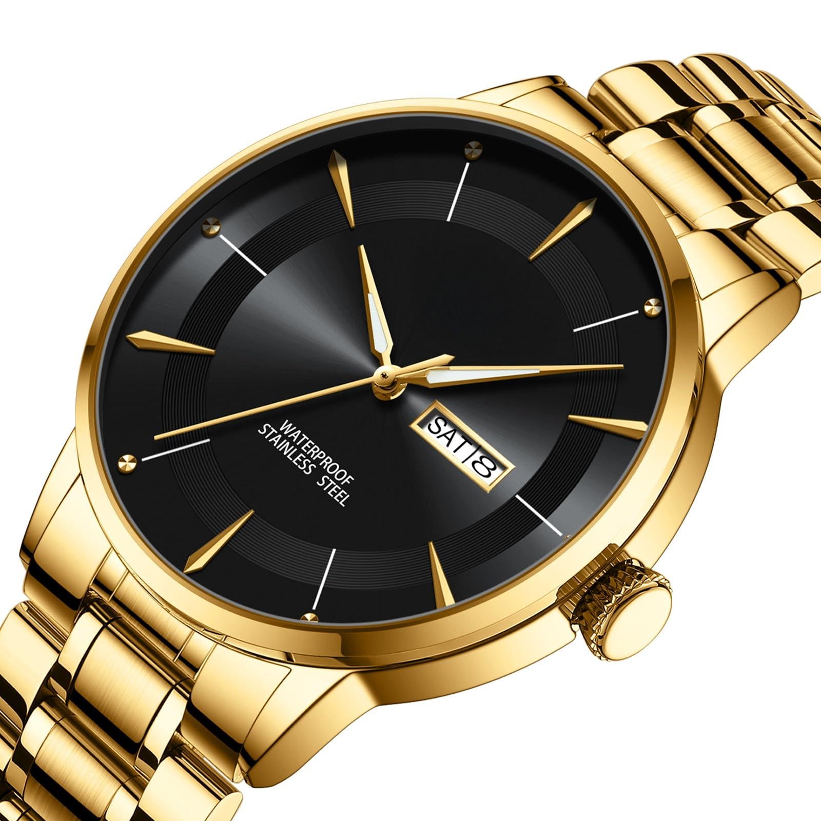 Source Factory（MOQ: 50 PCS）—Watches for Men Quartz Analog Men's Watch Slim Minimalist Runway Plated Stainless Steel Watches