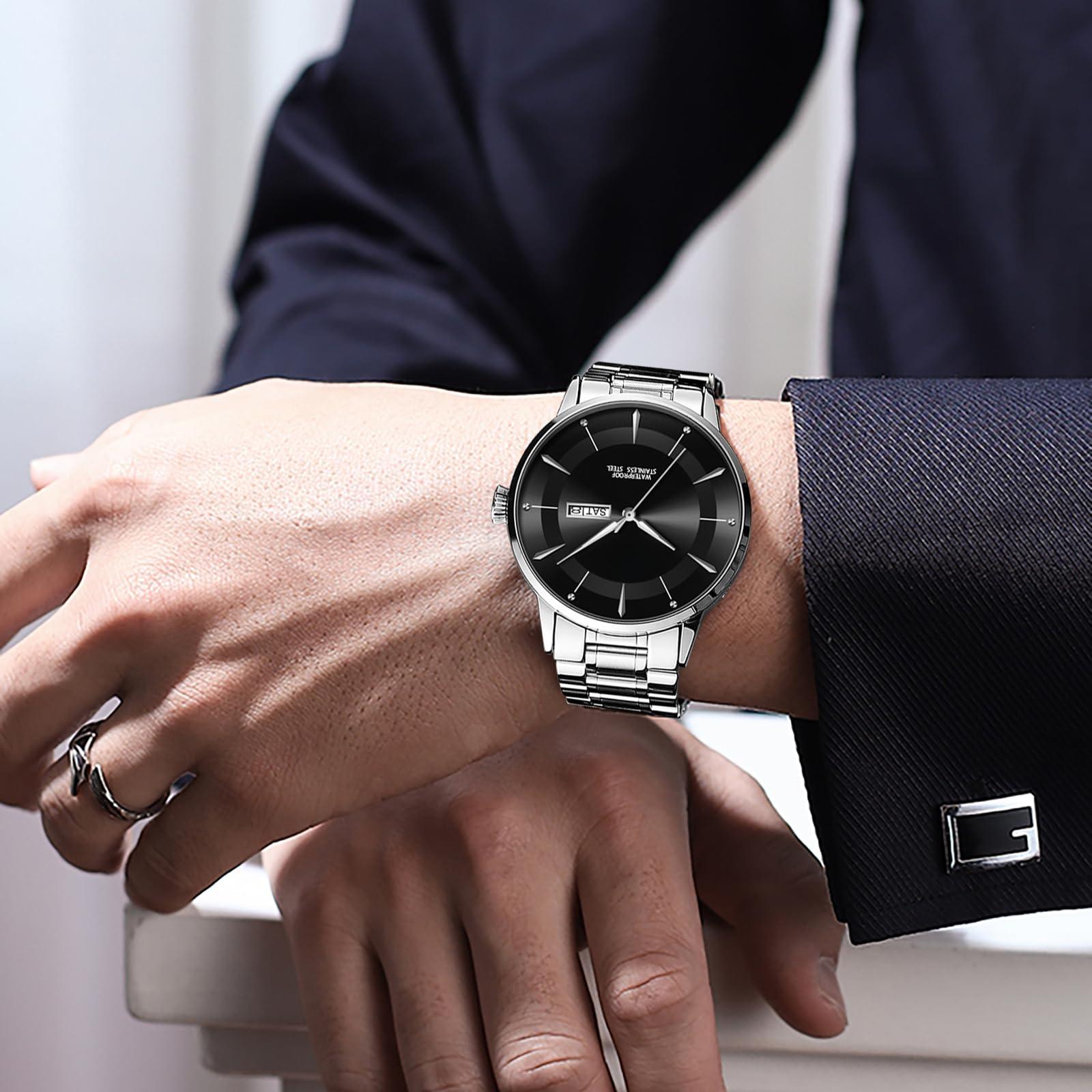 Source Factory（MOQ: 50 PCS）—Watches for Men Quartz Analog Men's Watch Slim Minimalist Runway Plated Stainless Steel Watches