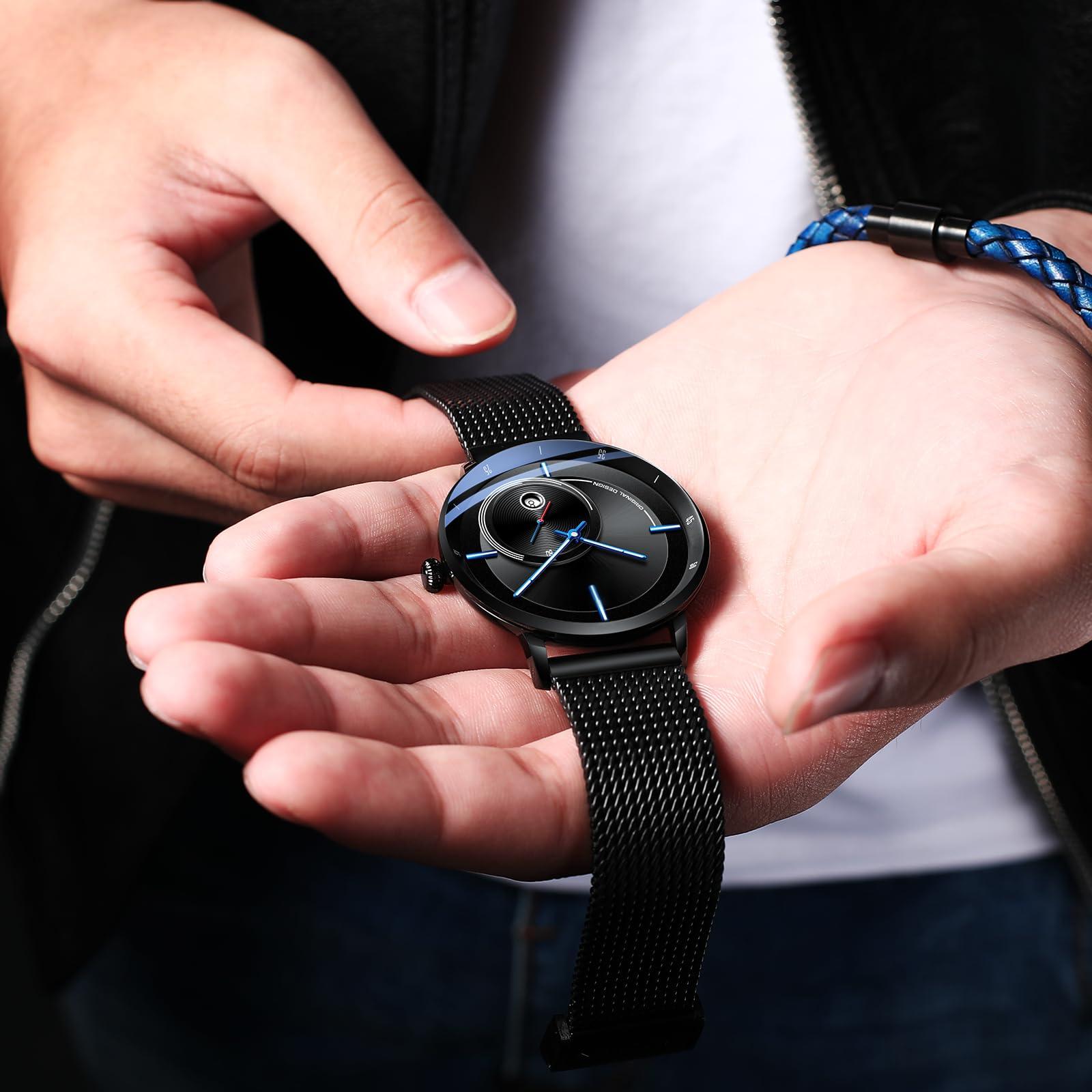 Source Factory（MOQ: 50 PCS）—Automatic Watches for Men - Original Mechanical Movement, Mineral Glass, 3ATM/30Meters Waterproof Wristwatch, Stainless Steel Case, Calendar & Luminous Hands, Minimalist Self-Winding Watch, Gift for Male