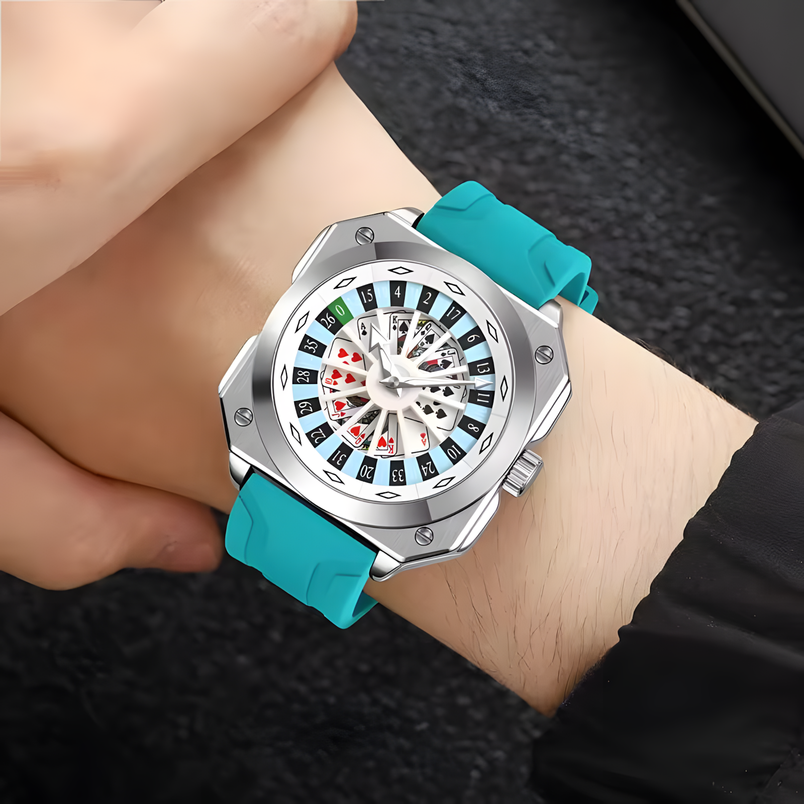 Source Factory（MOQ: 50 PCS）—OEM/ODM Fashion Cool Men Watch High Quality Quartz Movement Glass Dial Silicone Stainless Steel 3ATM Waterproof Direct Sales DIY