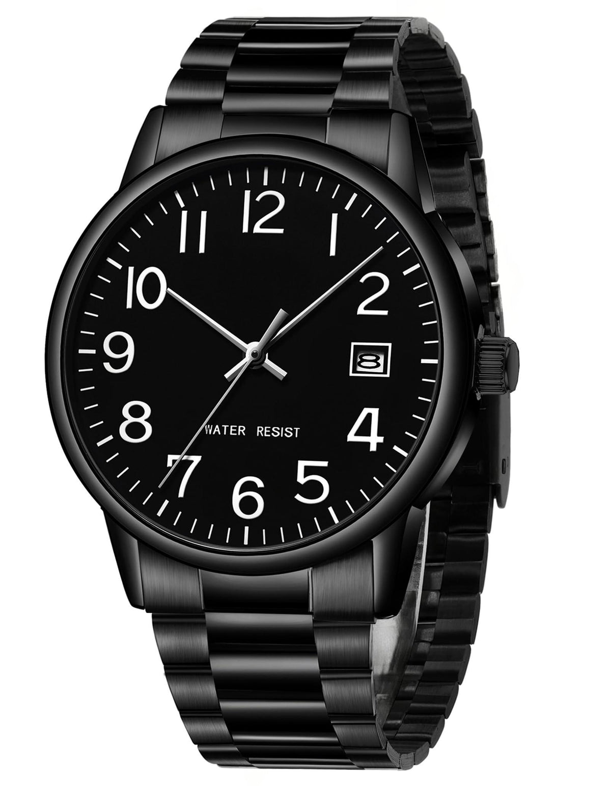 Source Factory（MOQ: 50 PCS）—Watches for Men Analog Quartz Waterproof Watch with Numeral Dial Easy to Read - Black Dress Mens Wrist Watch Stainless Steel Gifts for Husband Father at Birthday Anniversary