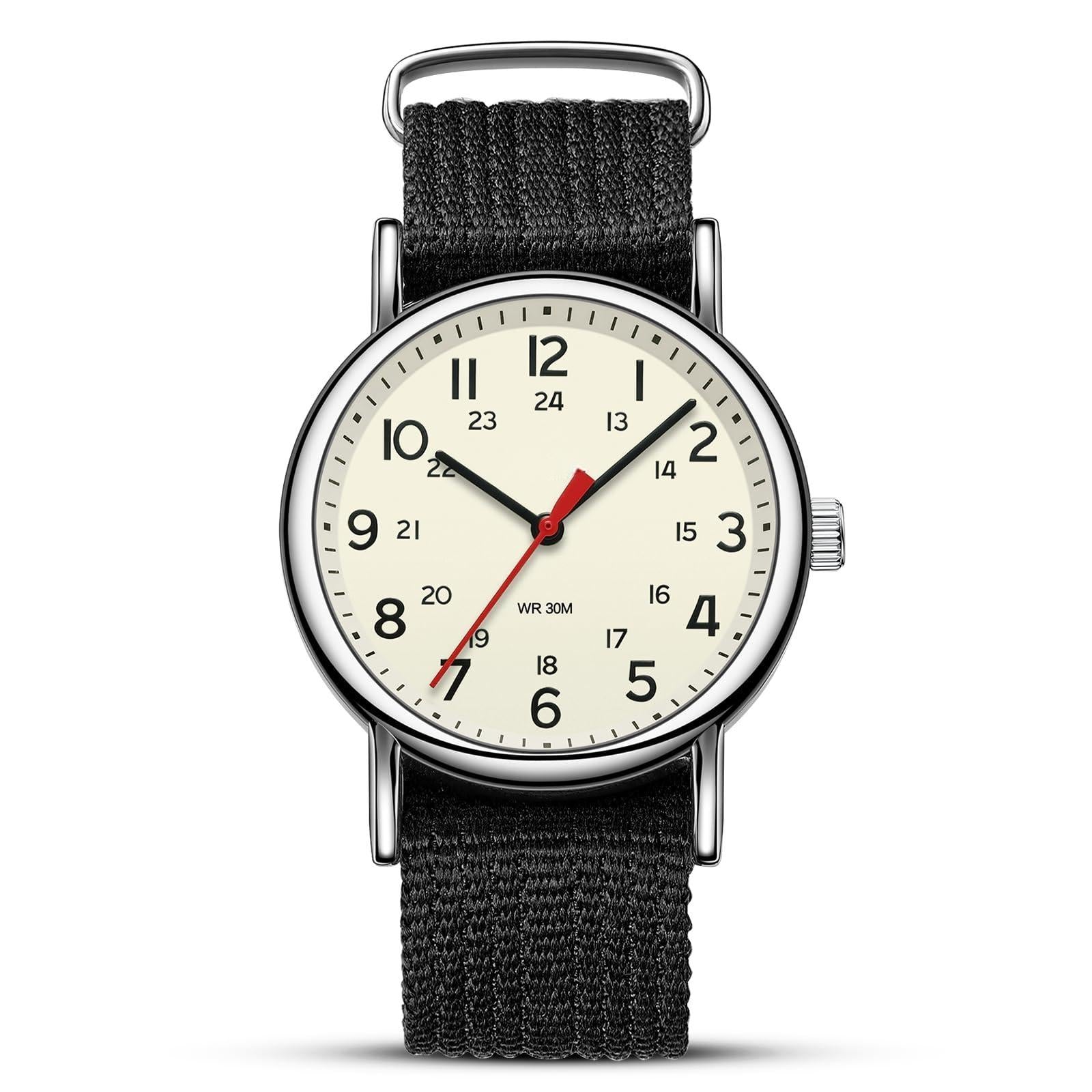 Source Factory（MOQ: 50 PCS）—Mens Watches Unisex Military Sport Nylon Strap Stylish Luminous Fashion Analog Quartz Watch for Men Waterproof Army Tactical Casual Wristwatch