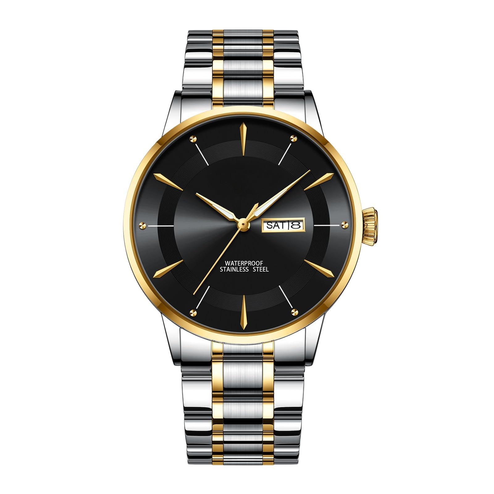Source Factory（MOQ: 50 PCS）—Watches for Men Quartz Analog Men's Watch Slim Minimalist Runway Plated Stainless Steel Watches