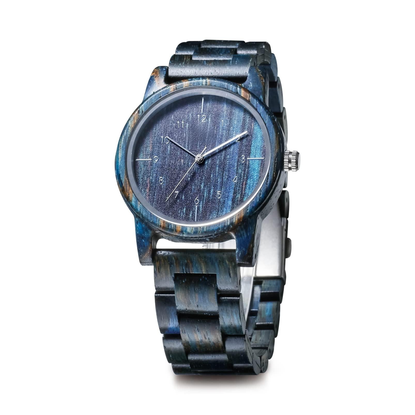Source Factory（MOQ: 50 PCS）—40mm Wooden Watches Unisex Natural Wood Handmade Watch with Gift Box and Adjustable Strap