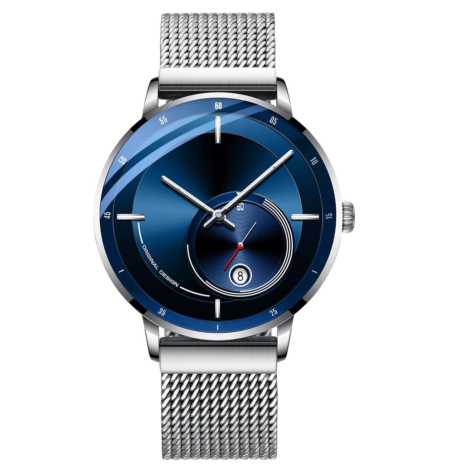 Source Factory（MOQ: 50 PCS）—Automatic Watches for Men - Original Mechanical Movement, Mineral Glass, 3ATM/30Meters Waterproof Wristwatch, Stainless Steel Case, Calendar & Luminous Hands, Minimalist Self-Winding Watch, Gift for Male