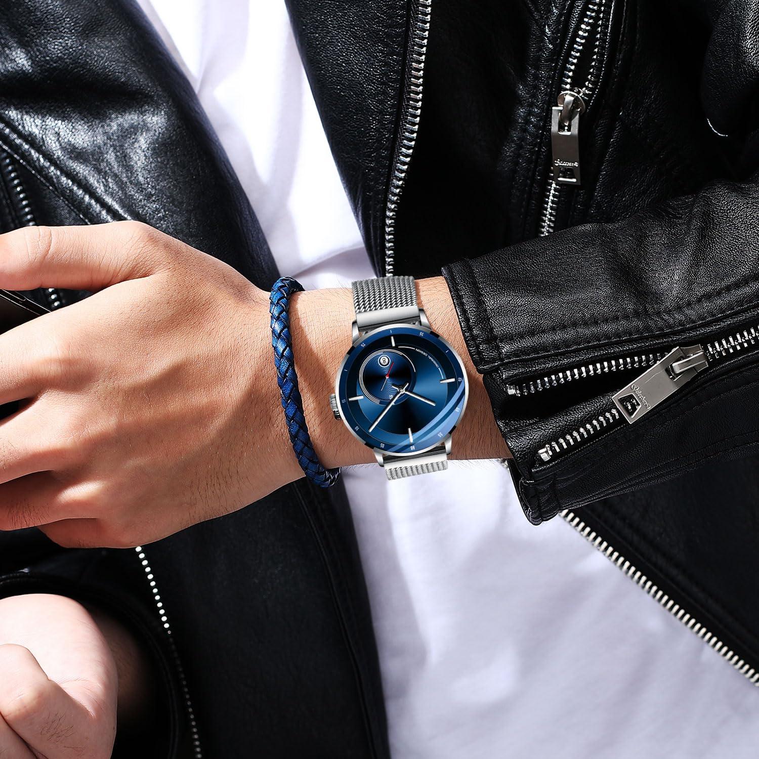 Source Factory（MOQ: 50 PCS）—Automatic Watches for Men - Original Mechanical Movement, Mineral Glass, 3ATM/30Meters Waterproof Wristwatch, Stainless Steel Case, Calendar & Luminous Hands, Minimalist Self-Winding Watch, Gift for Male