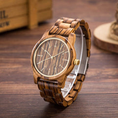 Source Factory（MOQ: 50 PCS）—40mm Wooden Watches Unisex Natural Wood Handmade Watch with Gift Box and Adjustable Strap