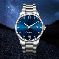 Source Factory（MOQ: 50 PCS）—  Automatic Mechanical Men's Watch Rotating Ceramic Bezel Stainless Steel Watch with Date Function Sport Watch